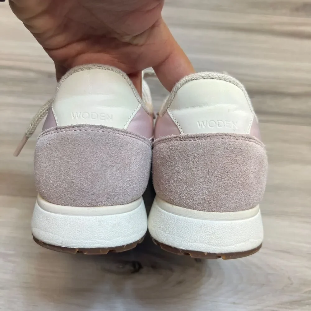 WODEN NELLIE Women's Pink Suede &‎ Nylon Soft Sneaker Shoes Size 7.5